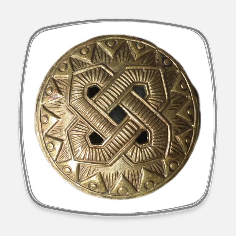 Kaleva bronceornament - Magnet carré - blanc