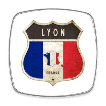 Lyon Frankreich Wappen Flaggen Design - Viereckiger Kühlschrankmagnet - Weiß - Vorne