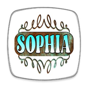 Name Day Gifts for Daughter Sophia - Girls - Square fridge magnet - white - Front