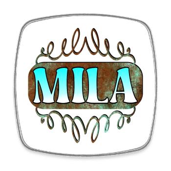 Namenstag Geschenke für Mila - Tochter - Viereckiger Kühlschrankmagnet - Weiß - Vorne