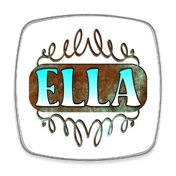 Name Day Gifts ELLA MAIDEN NAME - Square fridge magnet - white - Front