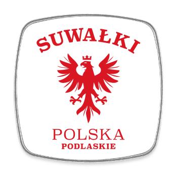 SUWALKI Polen Polska Poland - Viereckiger Kühlschrankmagnet - Weiß - Vorne