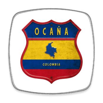 Motif écusson Ocana Columbia - Magnet carré - blanc - Devant