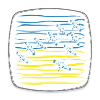 Ukraine - Square fridge magnet - white - Front