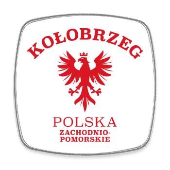 KOLOBRZEG Polen Polska Poland - Viereckiger Kühlschrankmagnet - Weiß - Vorne