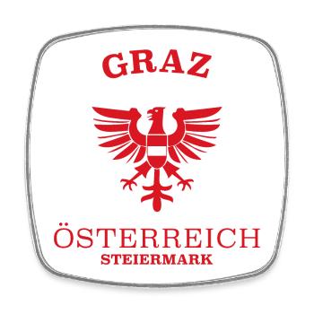 GRAZ Österreich Austria - Square fridge magnet - white - Front