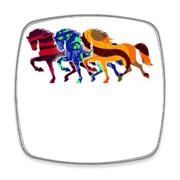 Cool Galopp Islandpferde Pferdeliebe Pferde - Viereckiger Kühlschrankmagnet - Weiß - Vorne