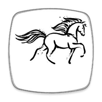Horses Gallop Stallion Icelandic Horses Icelandic - Square fridge magnet - white - Front