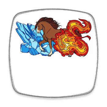Cool Pferde Islandpferde Pferdeliebe Galopp - Viereckiger Kühlschrankmagnet - Weiß - Vorne