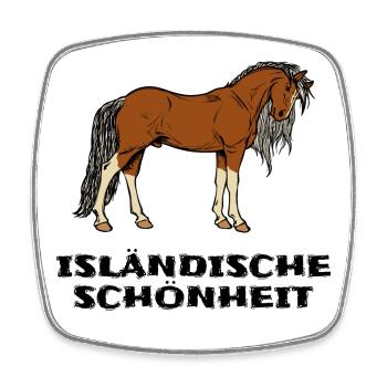 Isländer Pferde Statement Islandpferde Pferdenarr - Viereckiger Kühlschrankmagnet - Weiß - Vorne