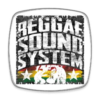 Système de son Reggae - Magnet carré - blanc - Devant