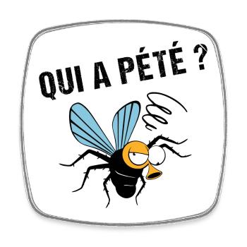 Qui a pété ? - Magnet carré - blanc - Devant