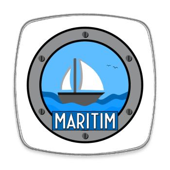 Maritim - Viereckiger Kühlschrankmagnet - Weiß - Vorne