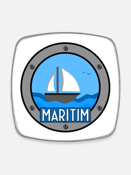 Maritim - Viereckiger Kühlschrankmagnet - Weiß