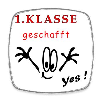 1.Klasse, Schule, yes - Viereckiger Kühlschrankmagnet - Weiß - Vorne