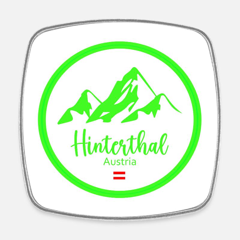 Hinterthal Alpen Neon Logo - Viereckiger Kühlschrankmagnet - Weiß