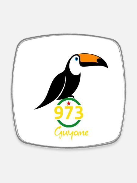 Guyane - Magnet carré - blanc