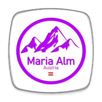Maria Alm Alpen Logo Kreis - Viereckiger Kühlschrankmagnet - Weiß - Vorne