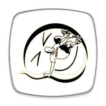 Skateboard in Freestyle - Square fridge magnet - white - Front