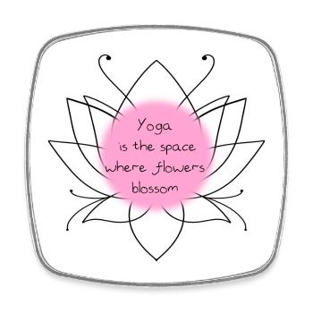 Yoga - Viereckiger Kühlschrankmagnet - Weiß - Vorne
