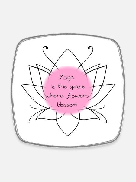 Yoga - Magnet carré - blanc