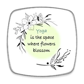 Yoga - Square fridge magnet - white - Front