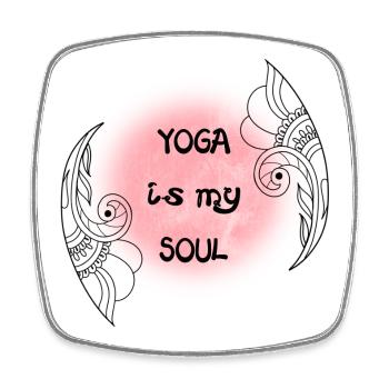 Yoga - Viereckiger Kühlschrankmagnet - Weiß - Vorne