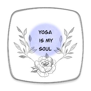 Yoga - Viereckiger Kühlschrankmagnet - Weiß - Vorne