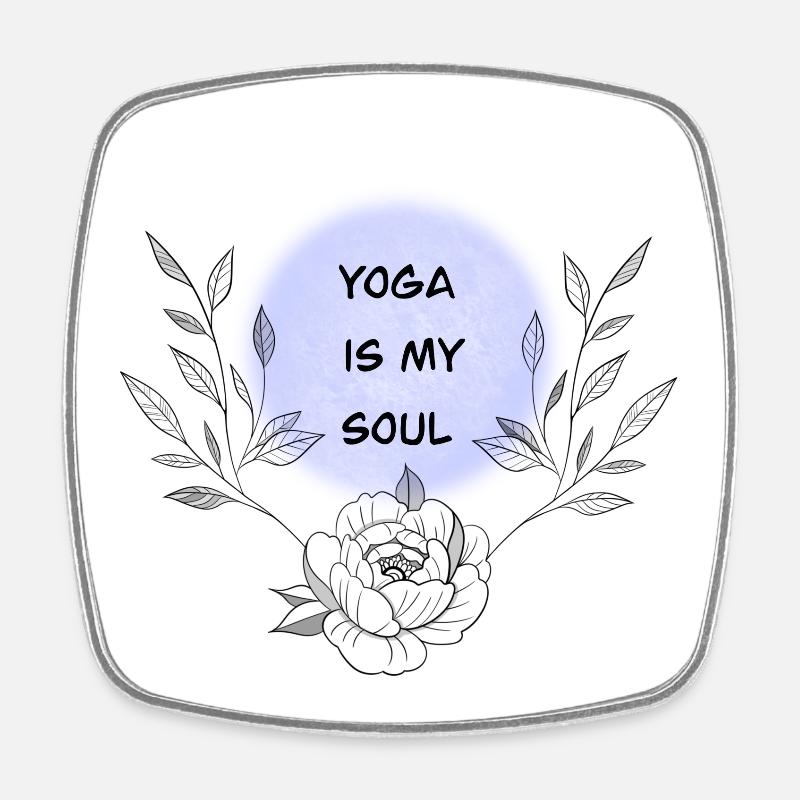 Yoga - Magnet carré - blanc