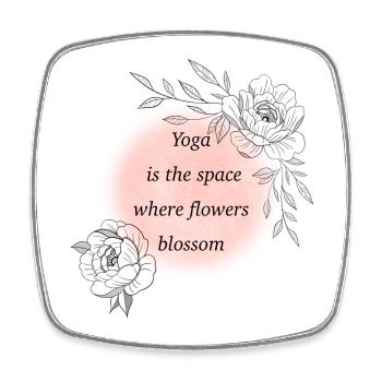 Yoga Raum Blüten erwachen - Viereckiger Kühlschrankmagnet - Weiß - Vorne