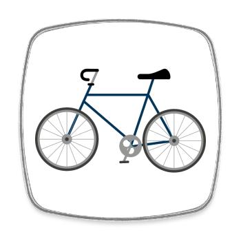 Le vélo du dimanche - Magnet carré - blanc - Devant