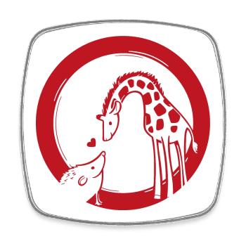 Giraffe und Igel Liebe - Viereckiger Kühlschrankmagnet - Weiß - Vorne