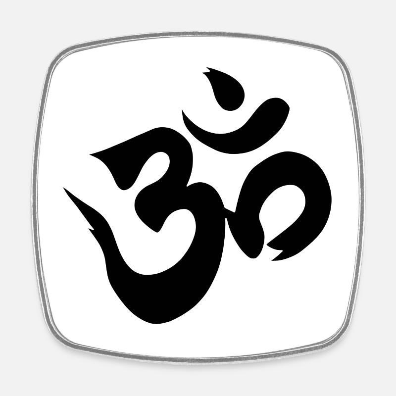Om - Square fridge magnet - white