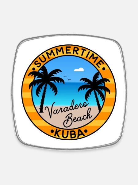 Summertime Cuba - Varadero Beach - Square fridge magnet - white