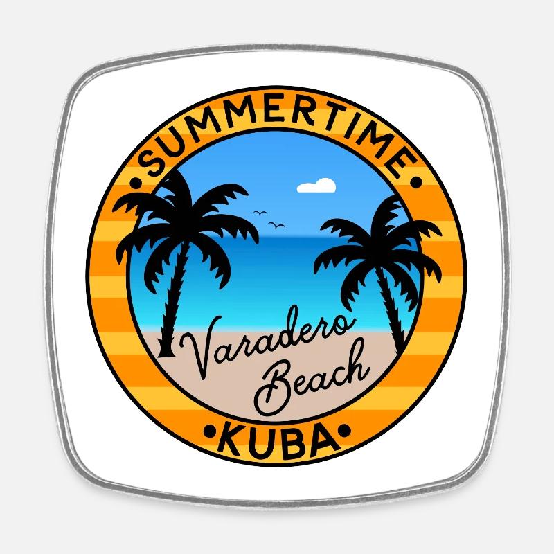 Summertime Cuba - Varadero Beach - Square fridge magnet - white