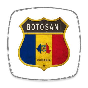 Botoşani Romania coat of arms design - Square fridge magnet - white - Front