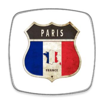 Paris France Armoiries Drapeaux Design - Magnet carré - blanc - Devant