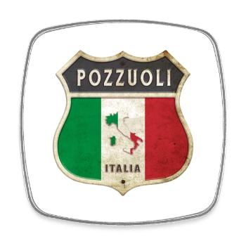 Pozzuoli Italie Armoiries Drapeaux Design - Magnet carré - blanc - Devant