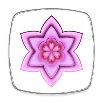 Colorful cherry blossom! By Pousse2Bambou ! - Square fridge magnet - white - Front