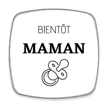 Bientôt maman - Magnet carré - blanc - Devant