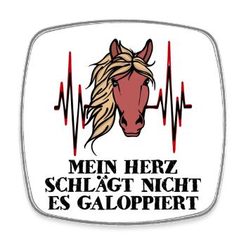 Lustig Islandpferde Statement Galopp Herz Pferde - Viereckiger Kühlschrankmagnet - Weiß - Vorne