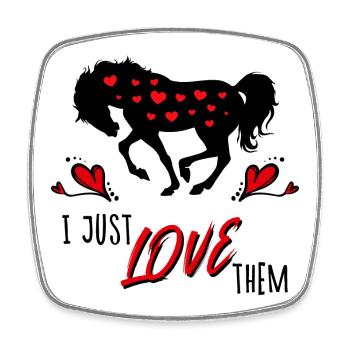 Icelandic Icelandic Horses Horses Statement Heart - Square fridge magnet - white - Front