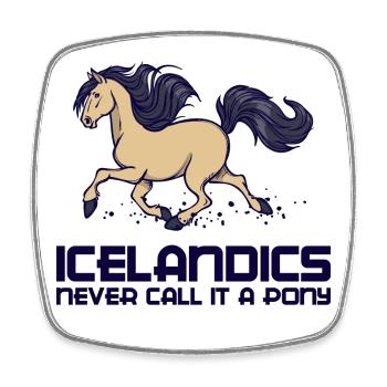 Islandpferde Statement Pferde Araber Galopp - Viereckiger Kühlschrankmagnet - Weiß - Vorne