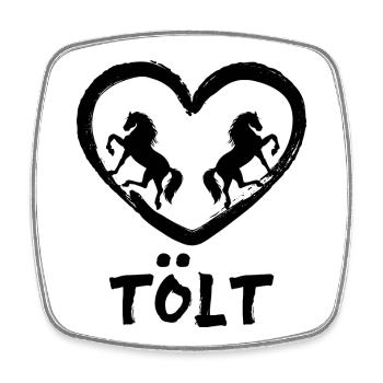 Tölt Chevaux Islandais Chevaux Cheval Amour Coeur Dicton - Magnet carré - blanc - Devant