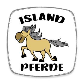 Isländer Pferde Pferdeliebe Spruch Islandpferde - Viereckiger Kühlschrankmagnet - Weiß - Vorne