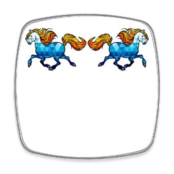 Chevaux étalons Galop Chevaux islandais Jument - Magnet carré - blanc - Devant