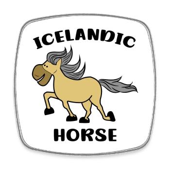 Chevaux islandais au galop Poney islandais Déclaration Poney - Magnet carré - blanc - Devant