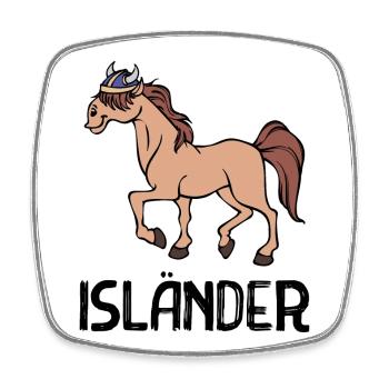 Isländer Pferdenarr Trab Islandpferde Spruch - Viereckiger Kühlschrankmagnet - Weiß - Vorne
