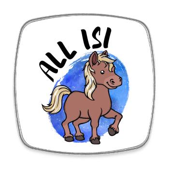 Horse Fool Icelandic Horses Pony Statement Poneys islandais - Magnet carré - blanc - Devant