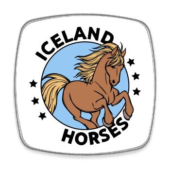 Icelandic Horses Horse Love Mare Horses Statement - Square fridge magnet - white - Front